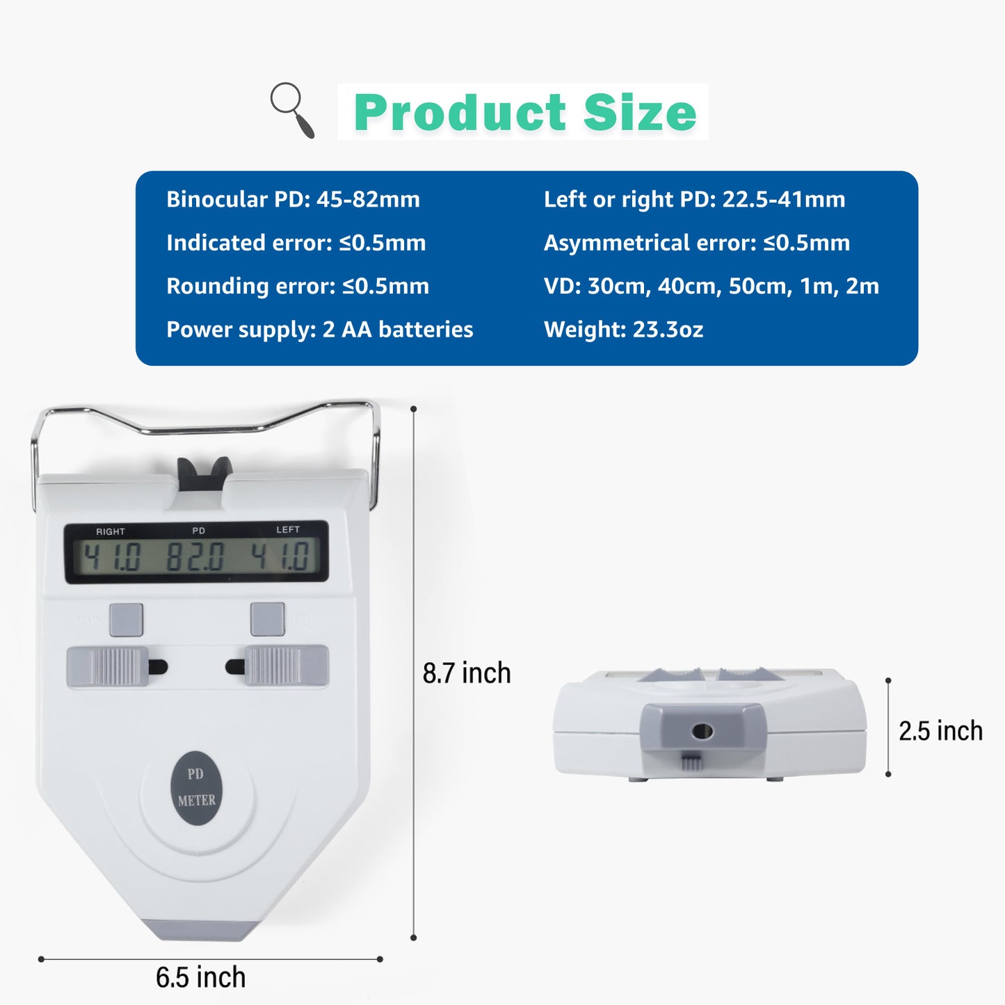 Optical Digital Pupilometer 45-82mm Pupil Meter Digital Pupilometer Pd Meters Ophthalmic Equipment with LCD Display Optical Pd Pds(副本)