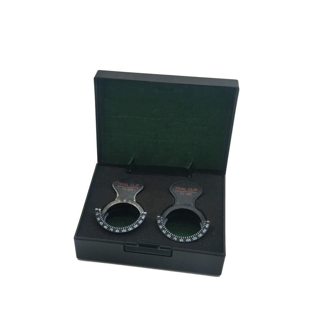 2 Set of Trial Optical Lens Piece Clip Frame Holds 1 1/2" Trial Lenses Optometry/w Case - Lunar Health Store