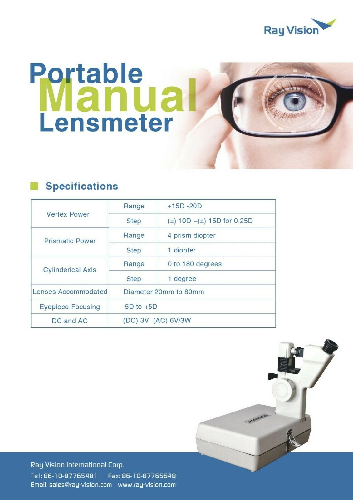 NJC-1 Portable Manual Lensmeter