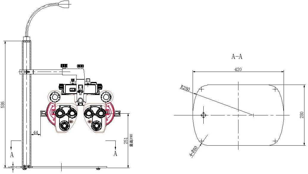 Ophthalmic Instrument Optometry Room PA-4 Stand Shelf Support Phoropter Arm - Lunar Health Store