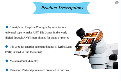 Universal Slit Lamp Mobiles Phone Adapter