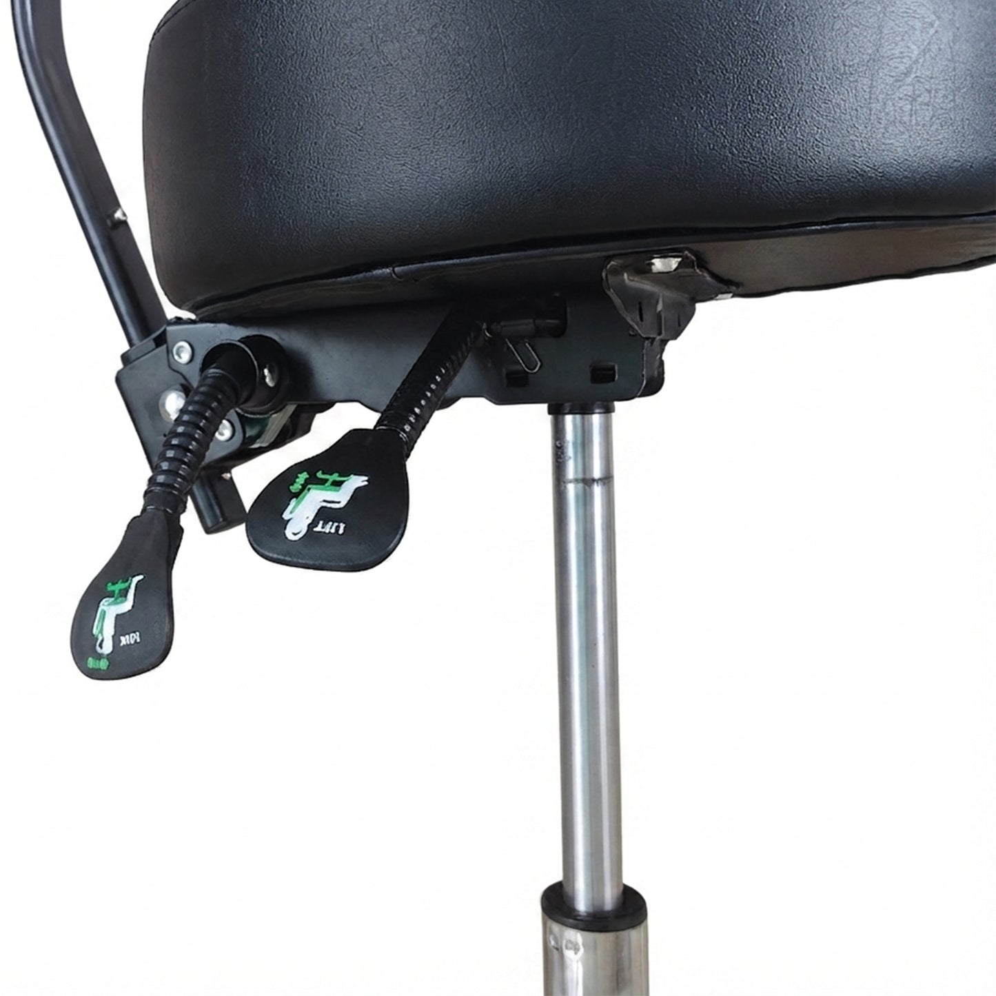 Drafting Chair with Back, Adjustable Rolling Stool with Foot Rest, PU Seat