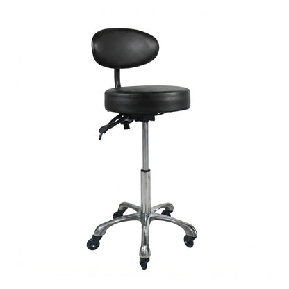 Drafting Chair with Back, Adjustable Rolling Stool with Foot Rest, PU Seat