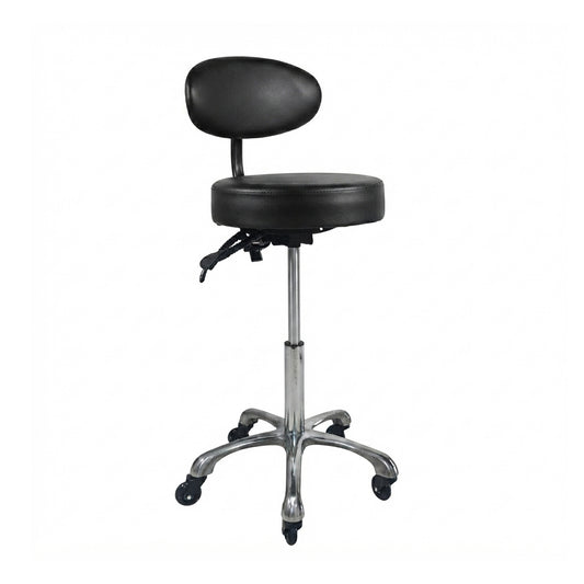 Drafting Chair with Back, Adjustable Rolling Stool with Foot Rest, PU Seat