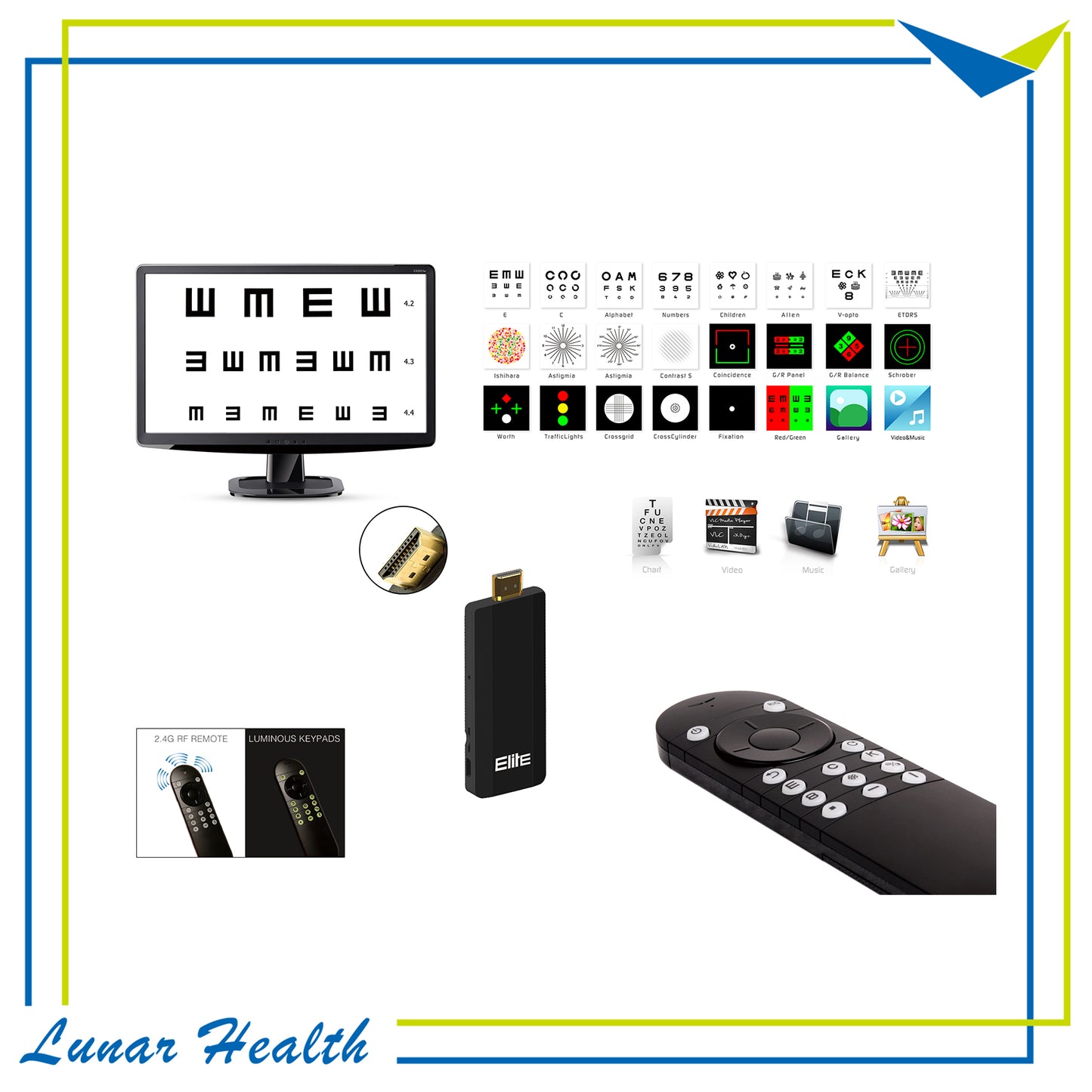 Elite Digital Eye Vision Chart Acuity Chart (Upgraded)