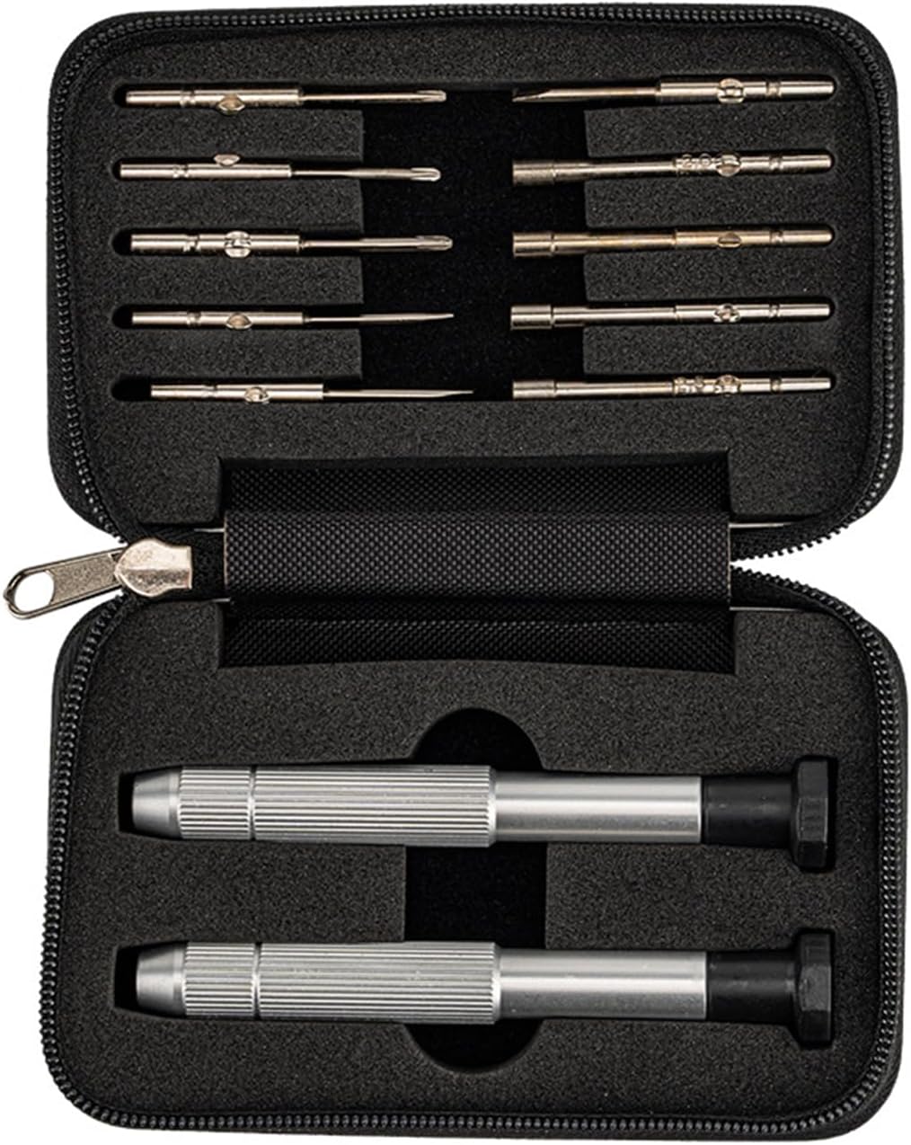 Screwdrivers Kit Repair Tool for Eyeglass/Glasses/Watch/Cellphone/Clock 12-Pieces Eyeglass Repair Tools Kit Precision Mini Screwdriver Set (Travel Pocket)（Black）