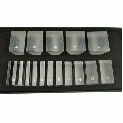 Optical Prism Bar Set 16 Piece Set & 1 Red Filter Lens Ophthalmic Eye Prism Set/w Aluminium Case - Lunar Health Store