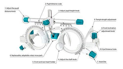 Optometry Universal Eye Trial Frame Optical Fully Adjustable Trial Lens Frame - Lunar Health Store